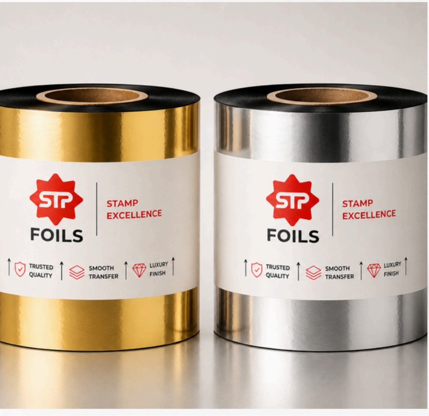 Gold and silver cold foil reels